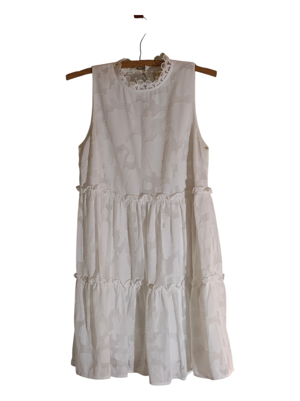Altar'd State Dress White Crochet-Trim Sleeveless XS